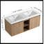 Meuble-lavabo mural 48 po avec lavabo double, charnière de porte à fermeture en douceur