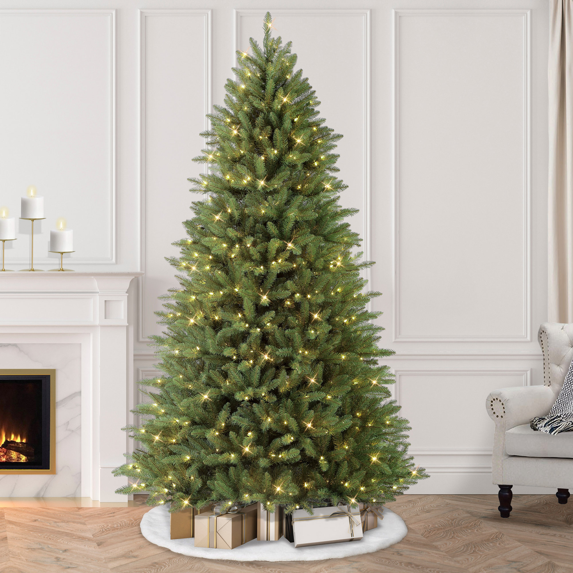 Fraser 90' Lighted Artificial Fir Christmas Tree