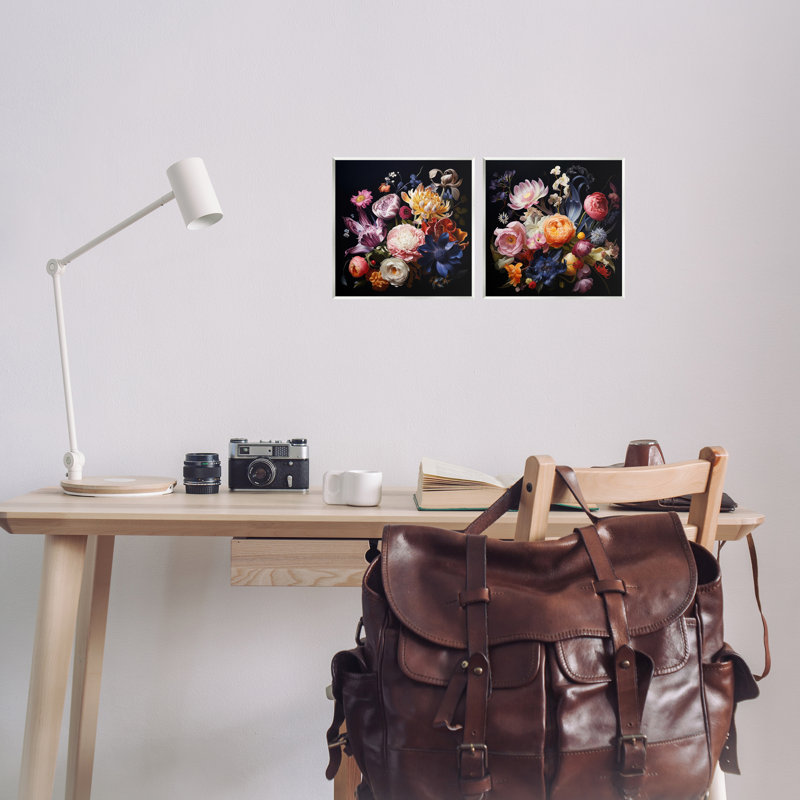 Ensemble de 2 plaques murales Exquis Floral Arrangement par Lazar Studio