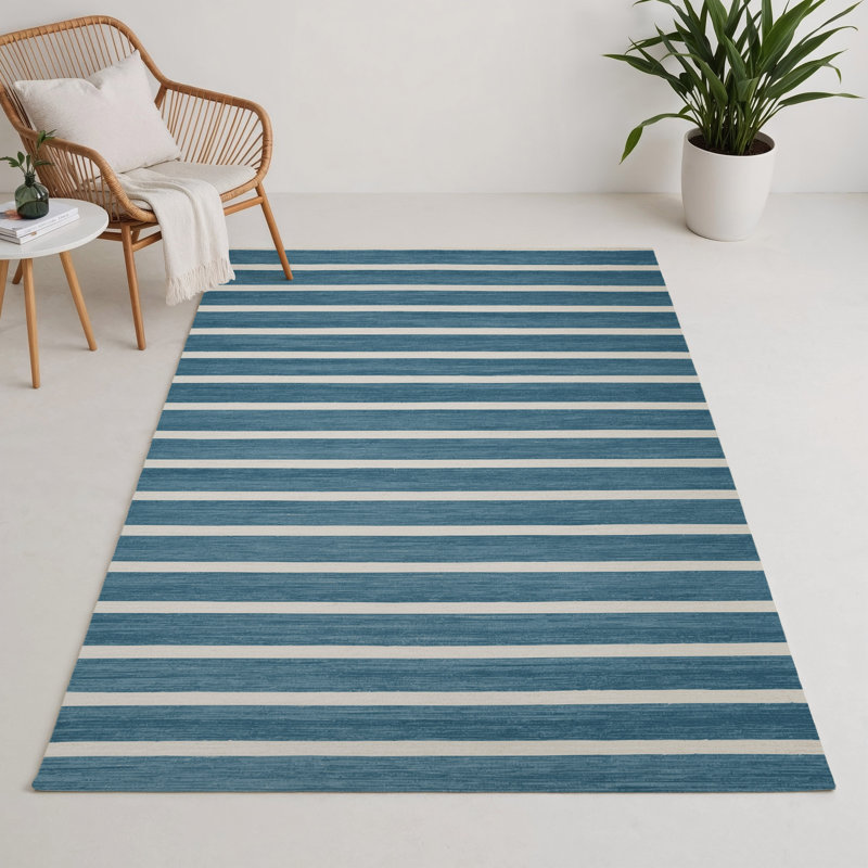 Tapis intérieur / extérieur gris HorizontalStripes, Rectangulaire 3 pi x 5 pi