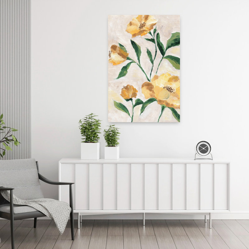 Art floral abstrait floral jaune