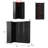 L-Shaped Bookcase Set With Tempered Glass Doors, Aluminum Alloy Frame And 3-Color LED Shelf Lighting