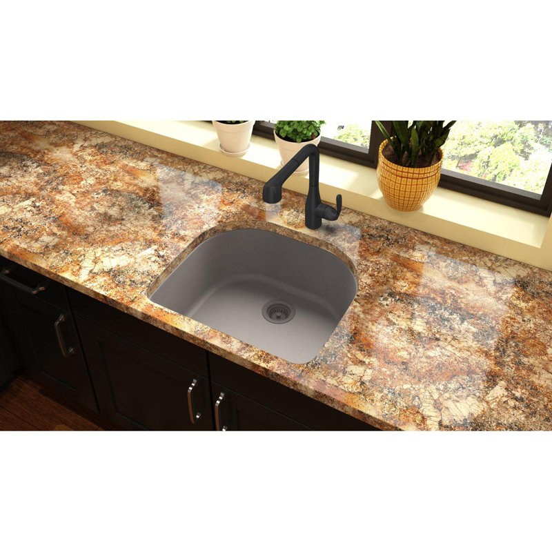 Quartz Classic 25" L x 22" W Undermount Kitchen Sink, Greige