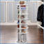 Étagère à chaussures rotative, organisateur de rotation à 360 degrés à 8 niveaux, peut contenir 28 paires | Blanc | PVC
