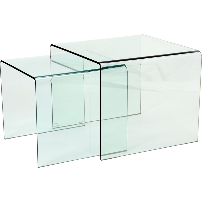 Berry Glass Top Nesting Tables, Transparent