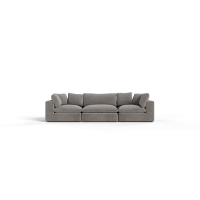Vicki - Canapé modulaire modulaire en tissu gris moderne