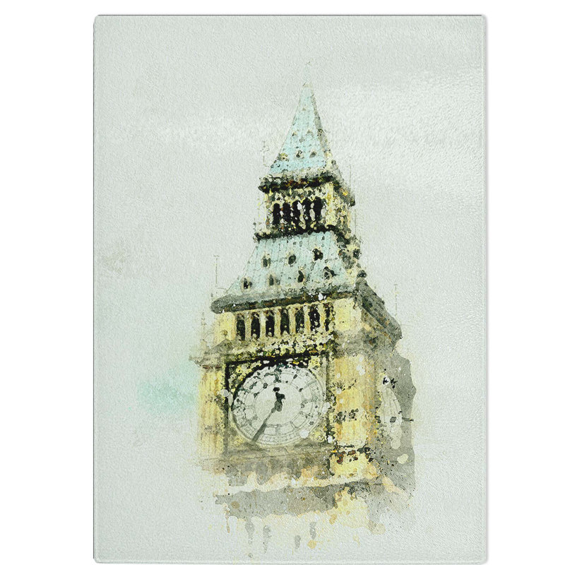 Tempered Glass Big Ben Chopping Board, 28.5 cm W x 39 cm L