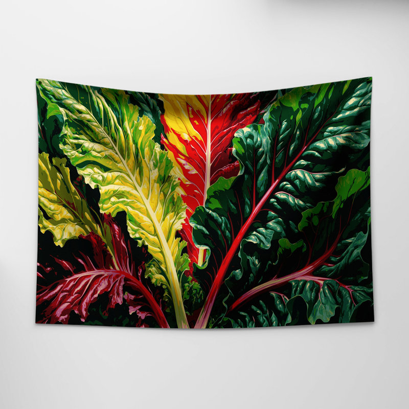 Tapisserie murale de légumes bettes à carde, 68 po x 80 po
