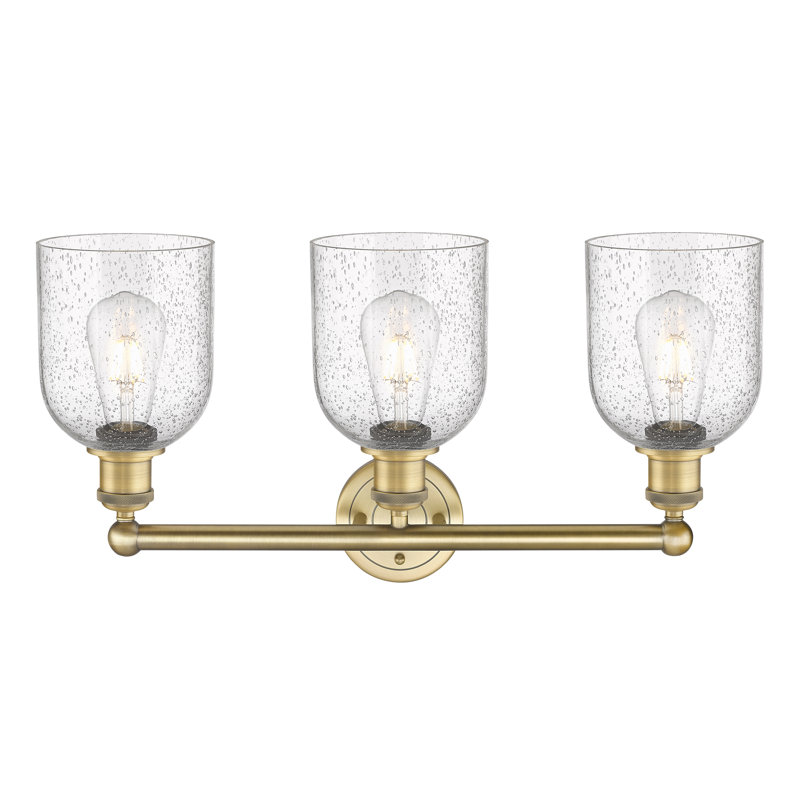 Abat-jour de salle de bain 3 lumières Edison Allysson, Bullé, Laiton brossé