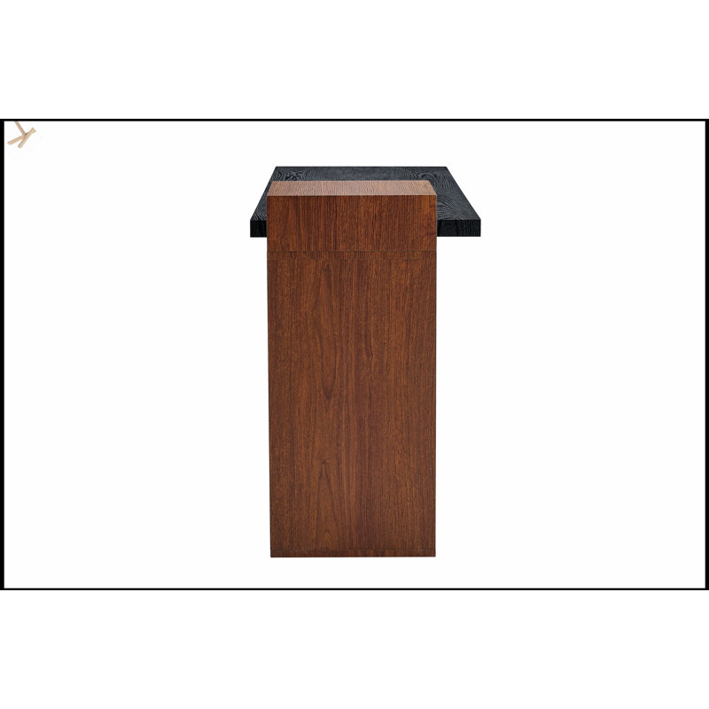 Table d'appoint moderne à grain de bois moderne - panneau d'entrée en panneau de fibres à densité moyenne avec tablettes ouvertes à 2 niveaux pour le salon, le couloir et la chambre à coucher