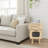 Robot Rotatable Side Table - Whimsical Storage Table with Swivel Top (Natural Wood-Tone MDF)
