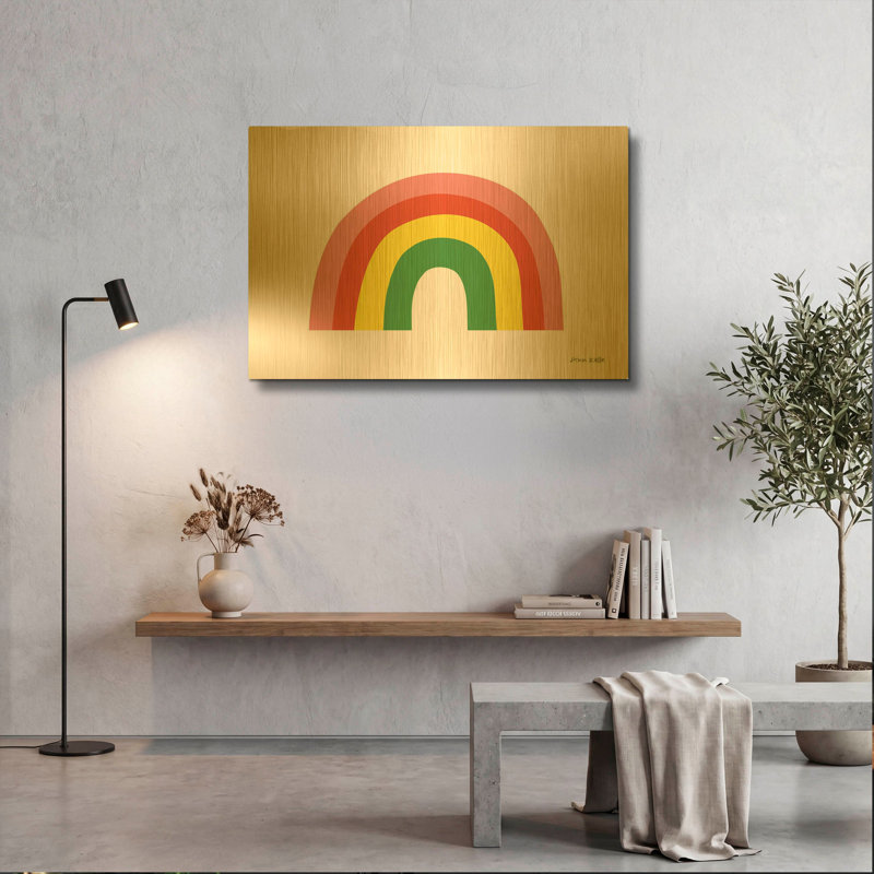 « Rainbow I » d'Ann Kelle, tableau mural en métal doré, 91,4 cm x 61 cm, 36 po x 24 po
