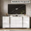 Modern High-Gloss 6-Drawer Double Dresser, White