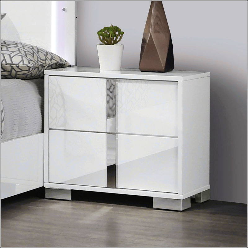Contemporary Classic Nightstand, White