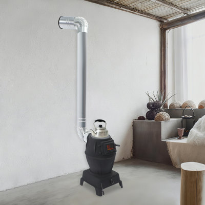 Heating And Cooking Stove For Indoors And Outdoors With Chimney