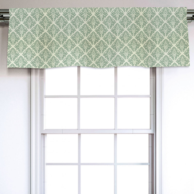 Sateen Damask Ruffled Window Valance