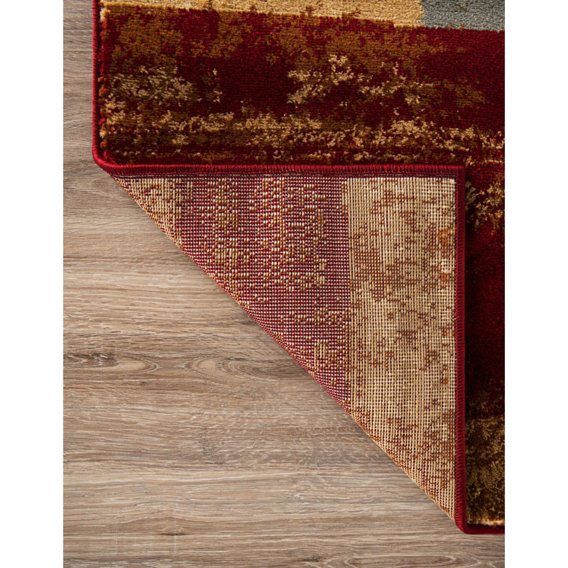 Tapis multicolore à motif géométrique Adetomiwa, Tapis de couloir 2 pi x 12 pi
