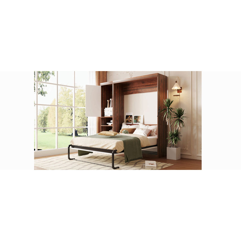 Lit escamotable double pleine grandeur avec armoire