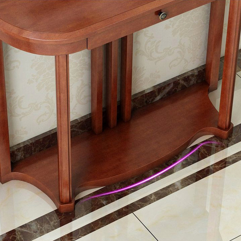 Console en bois d'hévéa massif, H 31,5 po x l 39,4 po x P 13,4 po, Couleur noyer clair