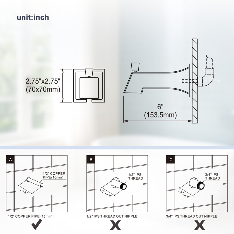 Bec de baignoire avec connexion universelle et inverseur extractible en noir mat, Noir mat