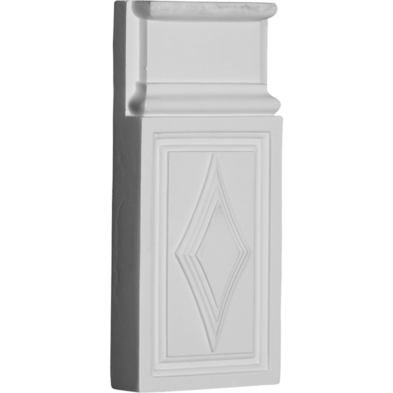 Bloc de socle à losanges l 4 3/8 po x H 9 5/8 po x P 1 1/4 po
