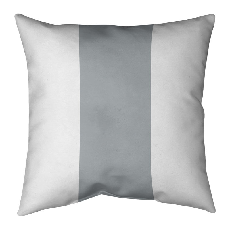 Coussin décoratif, 18 po x 18 po, Duvet synthétique, Blanc / argent