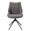 Chaise d'appoint en chenille Malika brun gris avec pivot (ensemble de 2)