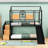 Twin Over Twin Metal Bunk Bed With Slide & Guardrails, Storage Staircase, House-Shaped Design-16539234