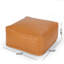 Repose-pieds rectangulaire en similicuir Bambo, caramel-322002539