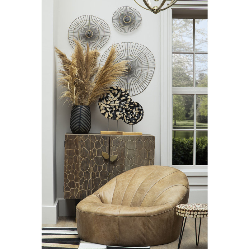 Leather Accent Chair, Brown