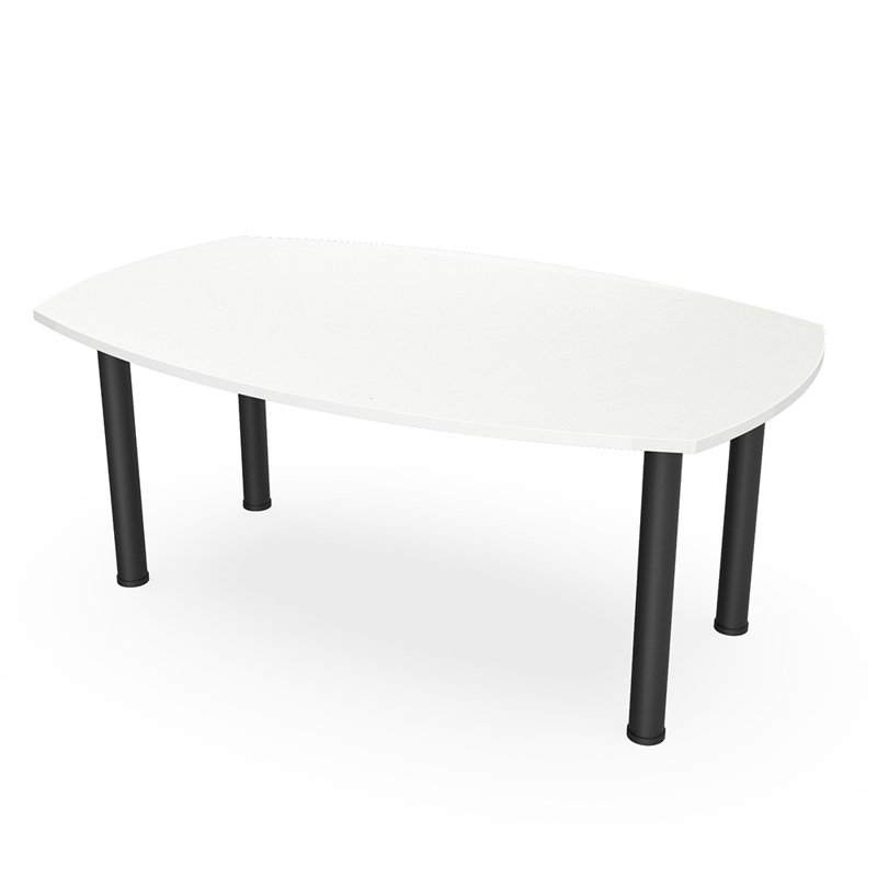 Table de conférence Pavert, L 72 po x l 48 po, Blanc classique, Noir mat