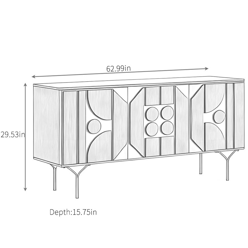 Computer Desk, 29.53" H x 62.99" W x 15.75" D
