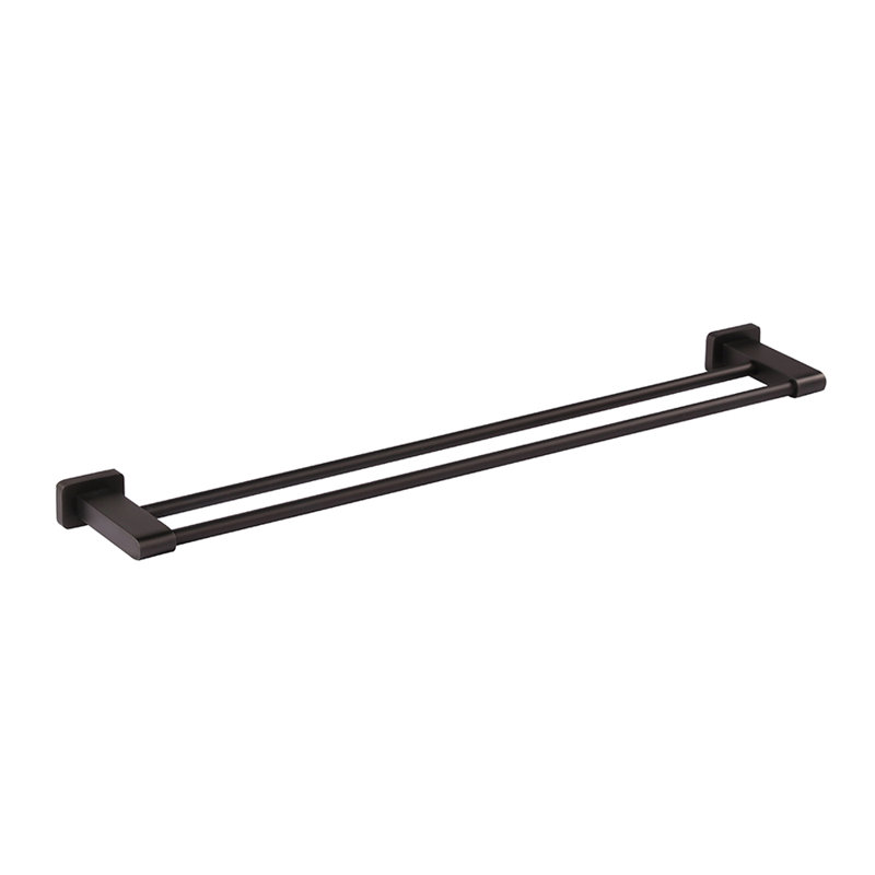 Eleganza Double Towel Bar, Matte Black