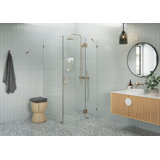 Halo 40 in. x 37 in. x 78 in. 90-degree Fully Frameless Glass Hinged Shower Enclosure