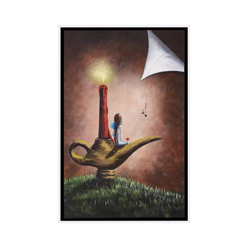 The Fairy and the Candlestick 1 Piece Painting on Canvas, 101.6 cm H x 66.04 cm W, White Framed
