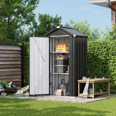 3 pi L 2 pi. D Remise de rangement en métal avec tablettes réglables