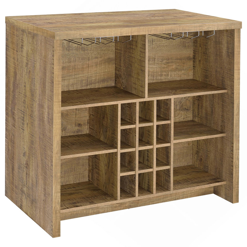 Bar de maison autoportant en bois d'ingénierie Irving Mango, Brun