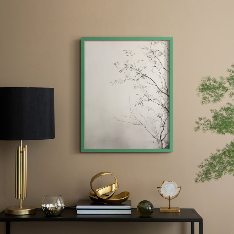 Vintage Landscape XXI Framed Print - Solid Wood, 30" H x 24" W, Green