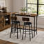 Ensemble de table de bar 3 pièces avec 2 tabourets de bar rembourrés en PU avec dossier, 110 cm L x 40 cm l x 90 cm H-1635243800-1635243802