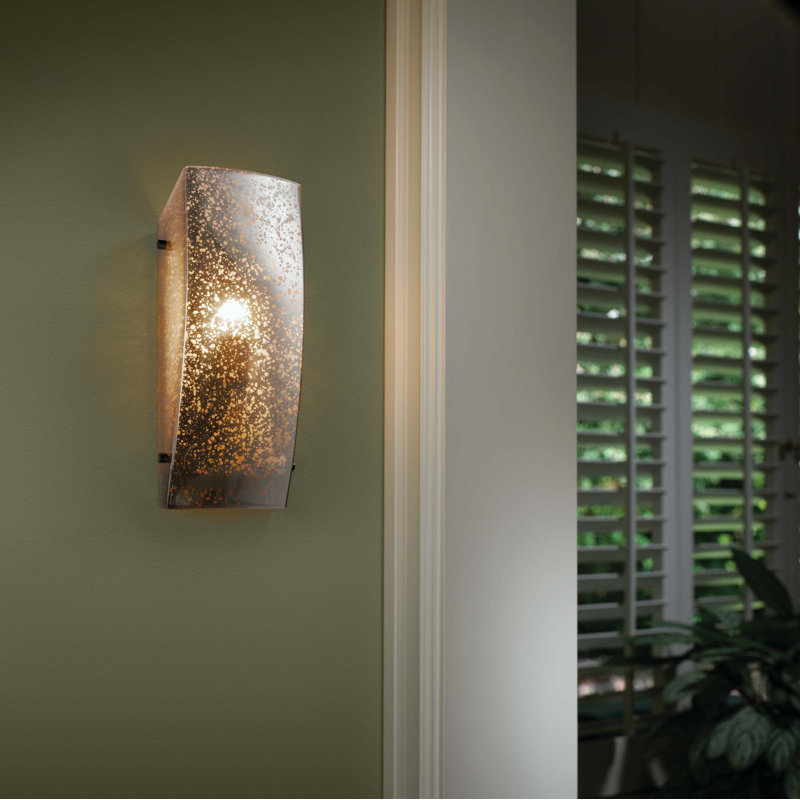 Applique murale rectangulaire 1 lumière Casson, Incandescente 100 W (non incluse), Bronze foncé, Mercurisé