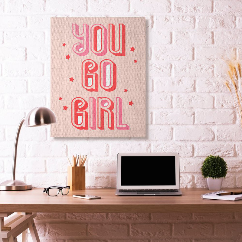 «You Go Girl» par Daphne Polselli, reproduction d'art texturée, H 48 po x l 36 po, Toile tendue