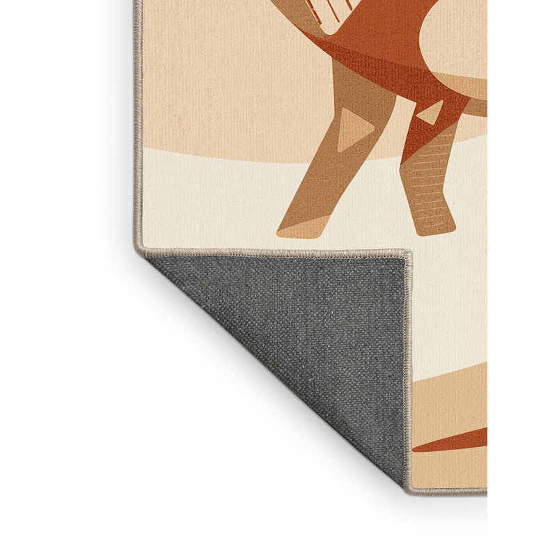 Tapis à motif abstrait doux et moelleux à motif abstrait moderne et contemporain en cuir beige, 2 x 4