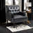 Annalese Upholstered Black Faux Leather Tufted Armchair with Nailhead Trim-71856055