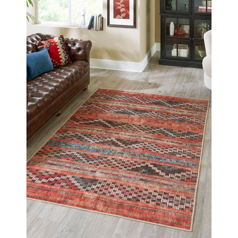 Chenille Geometric Indoor Rug, Rectangle 5' x 8'