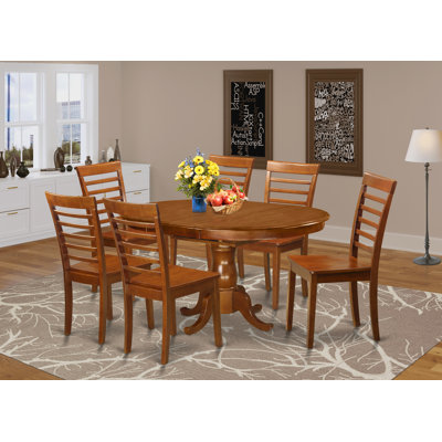 Lawanda Butterfly Leaf Solid Wood Rubberwood Dining Set by Alcott Hill