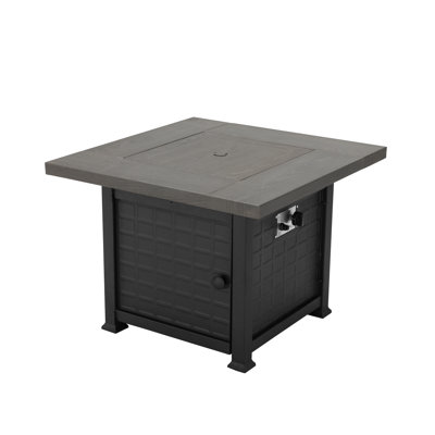 Table de foyer d'extérieur au gaz 34 po avec plateau en métal et pierres de lave