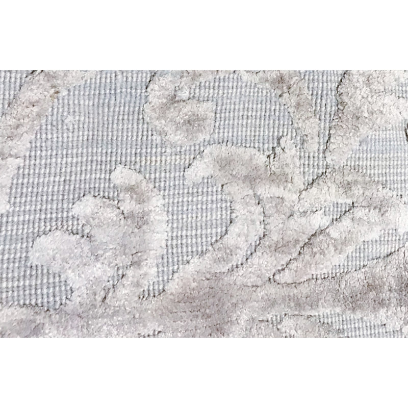 Jakat Damask Area Rug in Silver