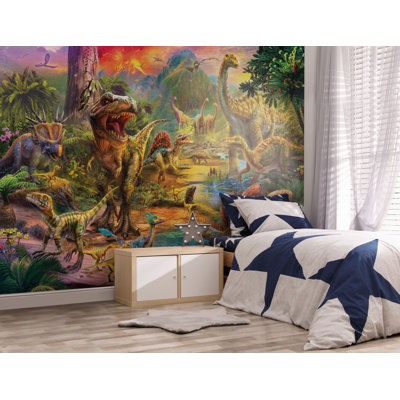 Landscape of Dinosaurs Wall Mural