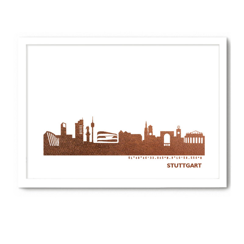 Stuttgart Stuttgart Skyline - Single Picture Frame Print, 33cm H x 43cm W x 4cm D