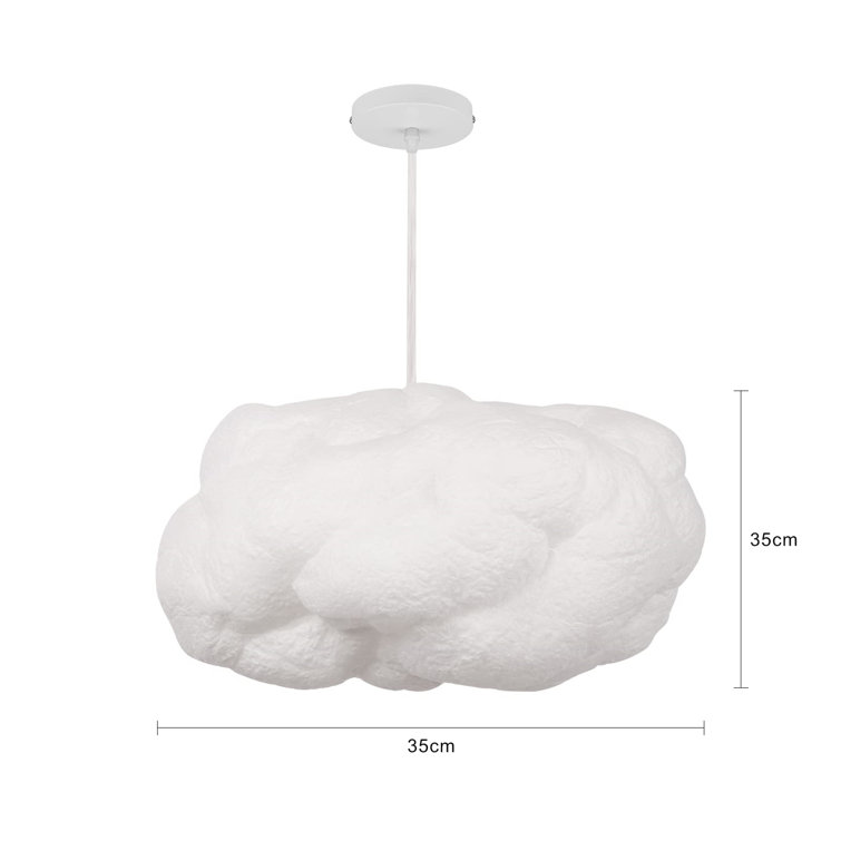 Hanging Cloud Pendant Light, Modern Fluffy Cotton Chandelier Ceiling Light, White Isabelle & Max